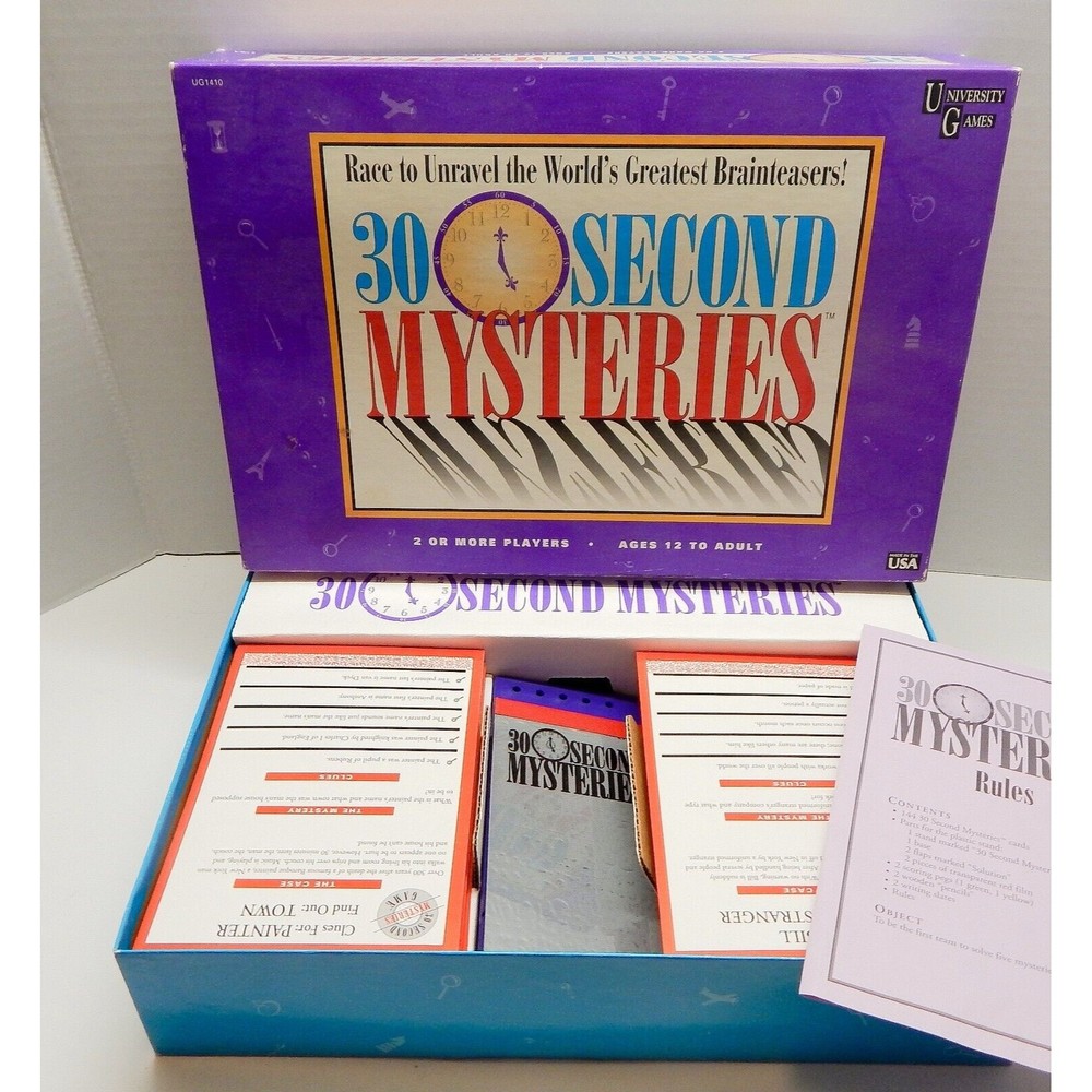 30 Second Mysteries By University Games 1995 Brainteasers